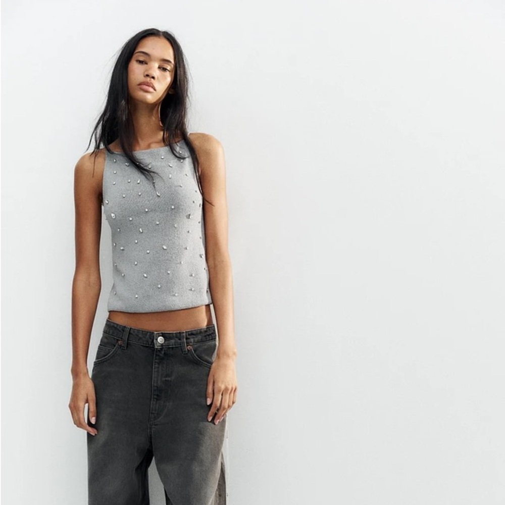 Zara Jewel Open Back Top